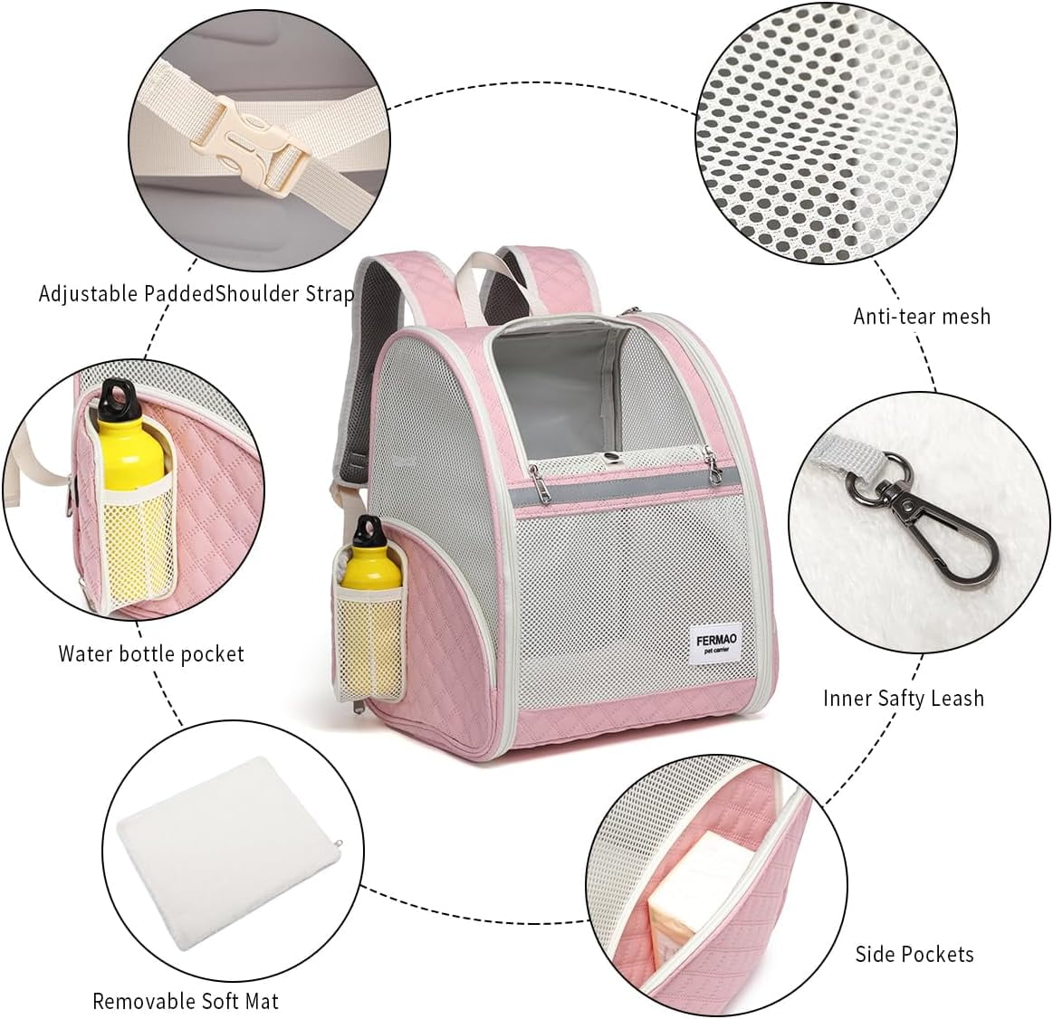 Cat Backpack Carrier,Airline Approve Carrier Backpack Small Dog and Middle Cat Puppy Kitty,Fully Breathable Mesh Desing Pet Travel Bag Up to 15 Lbs,Great for Travel Hiking Camping Outdoor(DarkGreen) - Image 22