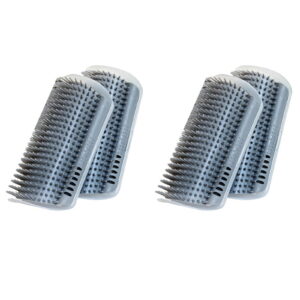 Extended (6.1Inch) 4 Pack Cat Self Groomer for Indoor Cats Face Scratchers Wall Corner Grooming Brush