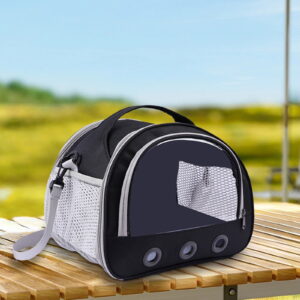 Portable Pet Carrier, Foldable and Breathable Small Animal Travel Bag with Shoulder Strap for Cats, Birds, and Hamsters