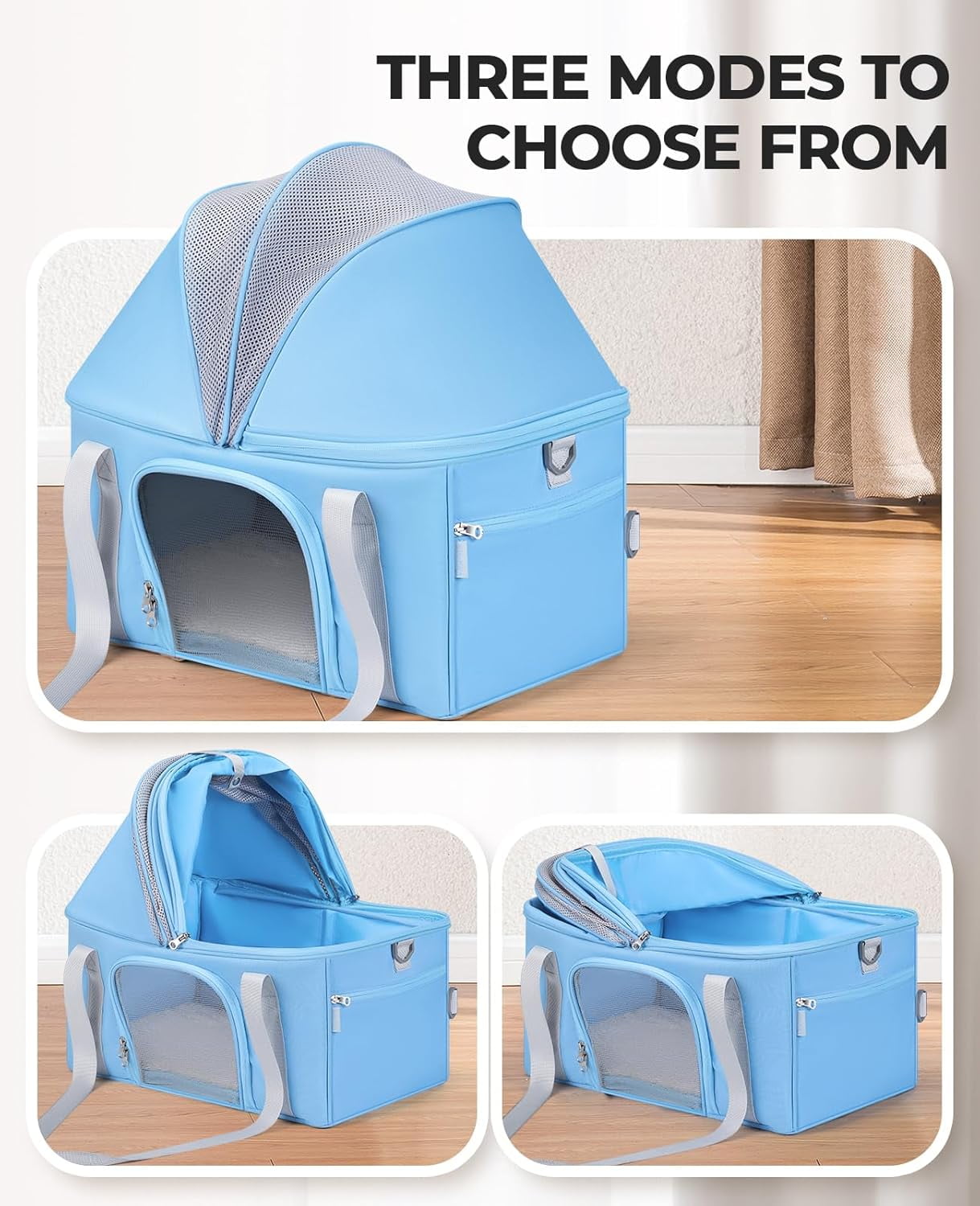 BurgeonNest Top-Expandable Large Cat Carrier, Soft Sided Cat Bag Carrier for Medium Large Pet 15 lbs, Upgrade Small Dog Car Seat, Collapsible Puppy Travel Bag with Semi-Open Mode Canopy - Image 6