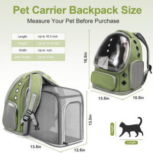 Expandable Cat Backpack,Cat Bubble Backpack Carrier for Carrying Cats, Pets and Small Dogs,Airline-Approved,Designed for Travel, Hiking, Walking,Car