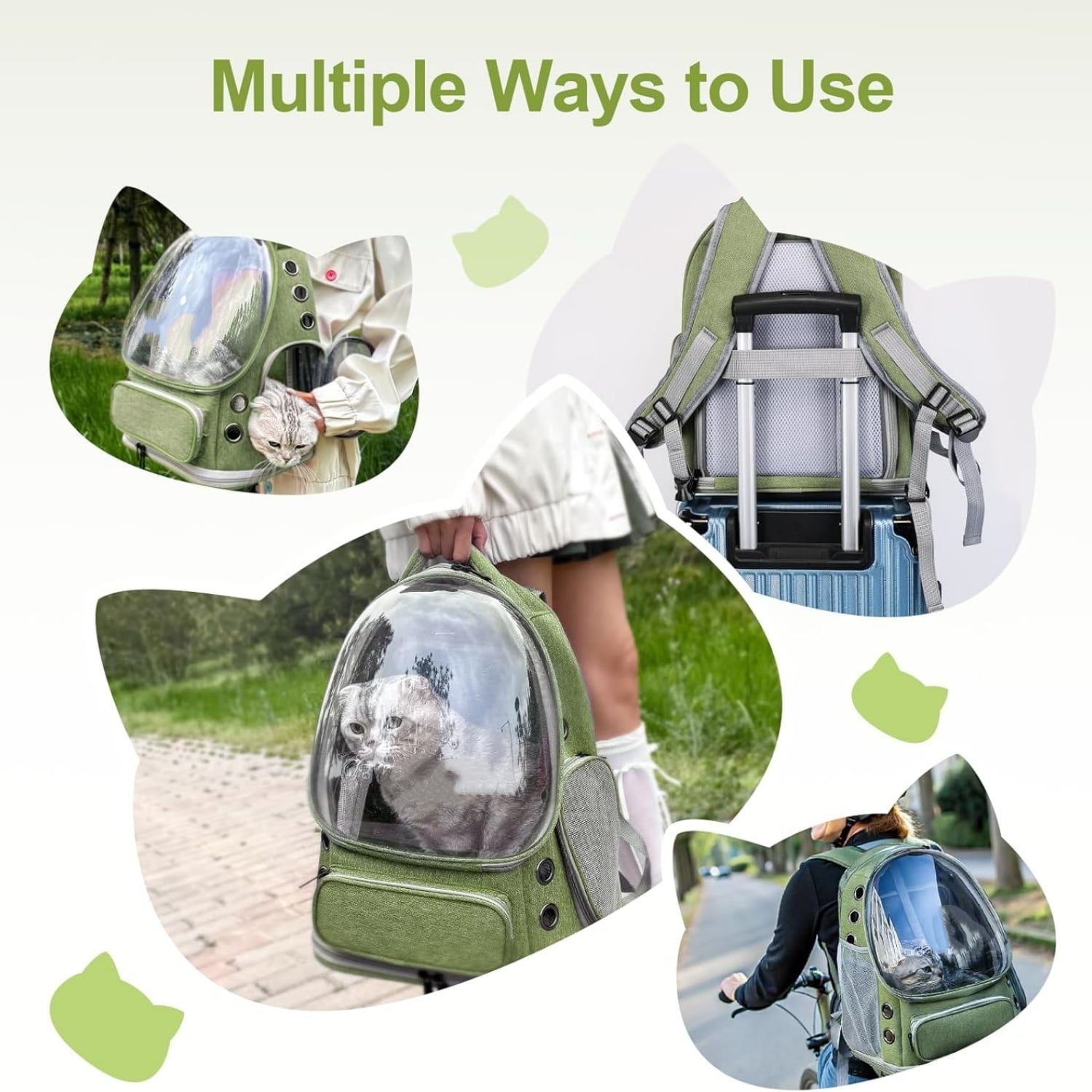 Expandable Cat Backpack,Cat Bubble Backpack Carrier for Carrying Cats, Pets and Small Dogs,Airline-Approved,Designed for Travel, Hiking, Walking,Car - Image 5